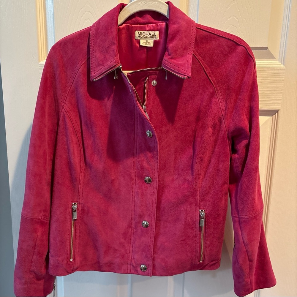 Michael Kors Women's Fuchsia Suede Jacket - Picture 1 of 9